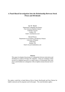 A Panel-Based Investigation Into the Relationship Between Stock Prices and Dividends