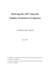 Deriving the APT when the Number of Factors is Unknown June 1999