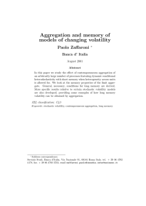 Aggregation and memory of models of changing volatility Paolo Zaffaroni Banca d’ Italia