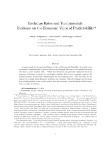 Exchange Rates and Fundamentals: Evidence on the Economic Value of Predictability ∗†