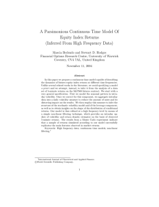 A Parsimonious Continuous Time Model Of Equity Index Returns