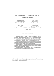 An EZI method to reduce the rank of a correlation matrix