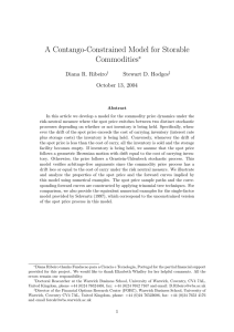 A Contango-Constrained Model for Storable Commodities ∗ Diana R. Ribeiro