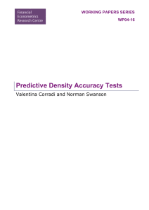 Predictive Density Accuracy Tests  Valentina Corradi and Norman Swanson WORKING PAPERS SERIES