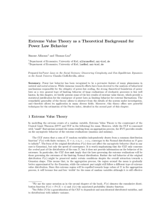 Extreme Value Theory as a Theoretical Background for Power Law Behavior
