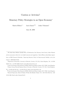 Caution or Activism? Monetary Policy Strategies in an Open Economy ∗ Martin Ellison