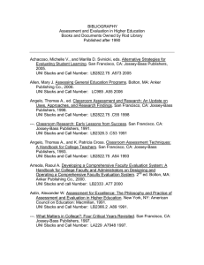 BIBLIOGRAPHY Assessment and Evaluation in Higher Education Published after 1990