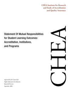 Statement Of Mutual Responsibilities for Student Learning Outcomes: Accreditation, Institutions, and Programs