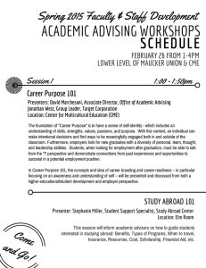 SCHEDULE ACADEMIC ADVISING WORKSHOPS Spring 2015 Faculty &amp; Staff Development Session 1