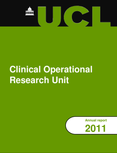 2011 Clinical Operational Research Unit Annual report