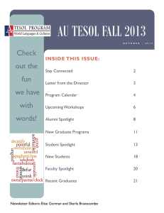 AU TESOL FALL 2013 Check out the fun