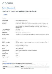 Anti-hCG beta antibody [HCG-61] ab764 Product datasheet 1 Image Overview