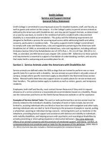 Smith College Service and Support Animal General Policy Statement