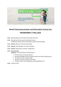 World Telecommunication and Information Society Day PROGRAMME 17 May 2016