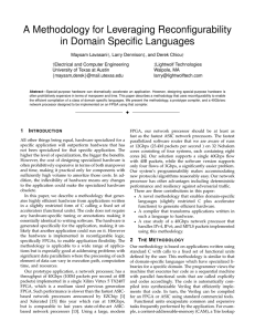 A Methodology for Leveraging Reconfigurability in Domain Specific Languages