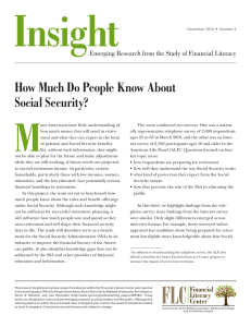 Insight M How Much Do People Know About Social Security?