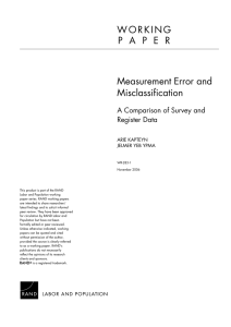 W O R K I N G Measurement Error and