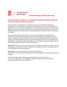 / Post-doctoral researcher for &#34;Autonomous repair of polymer networks