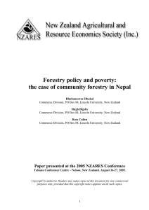 Forestry policy and poverty: the case of community forestry in Nepal
