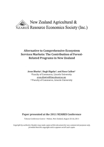 A New Zealand Agricultural Resource Economics Society (Inc.) &amp;