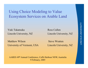 Using Choice Modeling to Value Ecosystem Services on Arable Land
