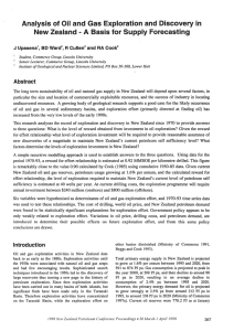 Analysis of Oil  and Gas Exploration and  Discovery... New Zealand - Basis for Supply Forecasting A