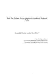 An Unit Day Values: Application to Auckland Regional Parks