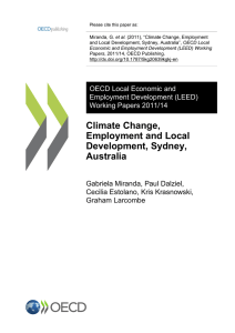 Climate Change, Employment and Local Development, Sydney, Australia