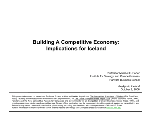 Building A Competitive Economy: Implications for Iceland