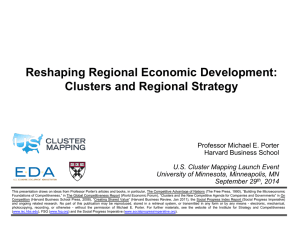 Reshaping Regional Economic Development: Clusters and Regional Strategy  Professor Michael E. Porter
