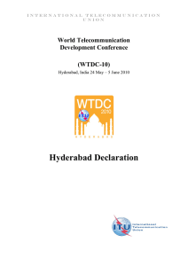 Hyderabad Declaration World Telecommunication Development Conference