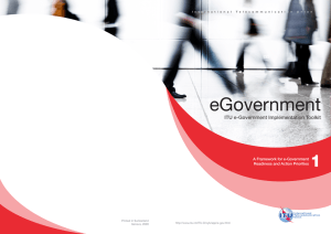 eGovernment 1 ITU e-Government Implementation Toolkit A Framework for e-Government