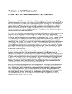 Contribution to the GSR15 consultation  Federal Office for Communications OFCOM, Switzerland