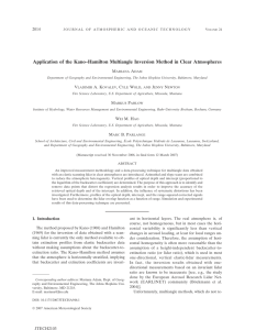 Application of the Kano–Hamilton Multiangle Inversion Method in Clear Atmospheres 2014 M A