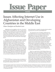 Issue Paper Issues Affecting Internet Use in Afghanistan and Developing