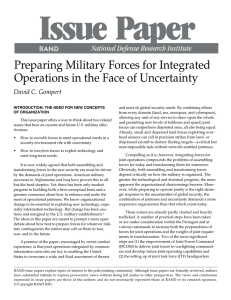 Issue Paper Preparing Military Forces for Integrated R