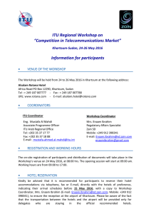 ITU Regional Workshop on “Competition in Telecommunications Market” Information for participants