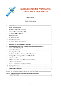 GUIDELINES FOR THE PREPARATION OF PROPOSALS FOR WRC-15 (8 May 2015)