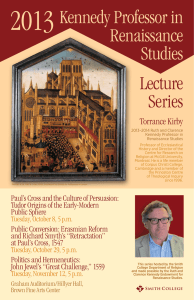 2013 Kennedy Professor in Renaissance Studies