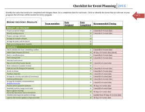 Checklist for Event Planning 2015