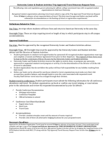 University Center &amp; Student Activities Trip Approval/Travel Itinerary Request Form