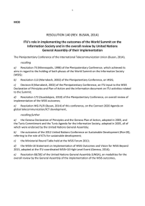 RESOLUTION 140 (REV. BUSAN, 2014)