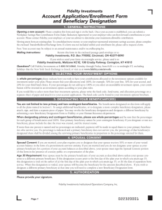 Account Application/Enrollment Form and Beneficiary Designation Fidelity Investments 1. general instructions