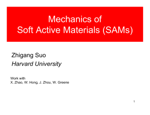 Mechanics of Soft Active Materials (SAMs) Zhigang Suo Harvard University