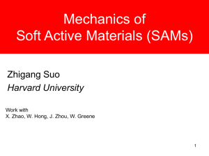 Mechanics of Soft Active Materials (SAMs) Zhigang Suo Harvard University