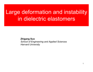 Large deformation and instability in dielectric elastomers Zhigang Suo