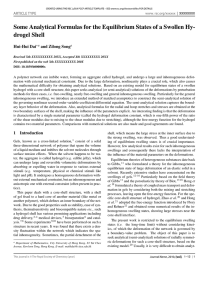 Some Analytical Formulas for the Equilibrium States of a Swollen... drogel Shell Hui-Hui Dai and Zilong Song