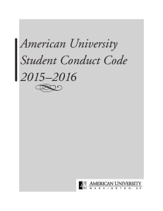 d American University Student Conduct Code 5–2016