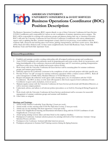 Business Operations Coordinator (BOC) Position Description  AMERICAN UNIVERSITY