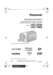 HDC-SD90 HDC-TM90 Operating Instructions High Definition Video Camera